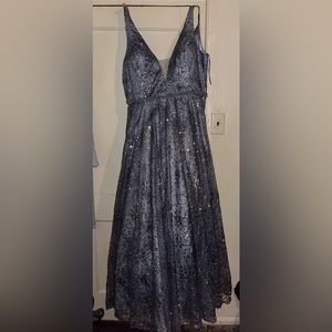 Plus size sequin prom dress.
